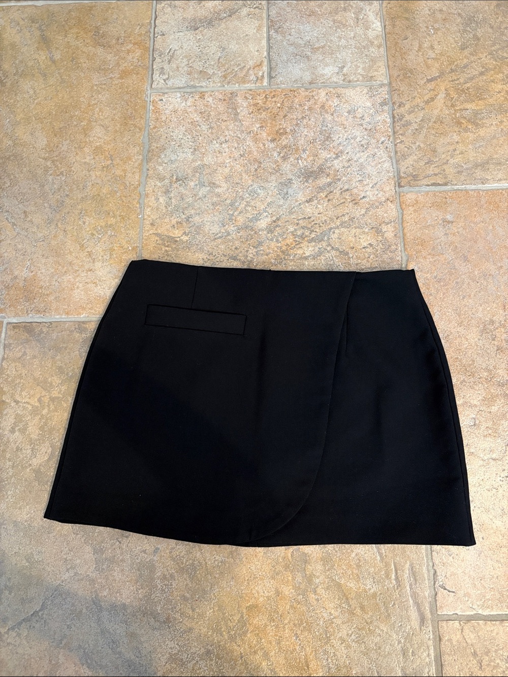 Mango Black Mini Skirt with Wrap-Front Detail